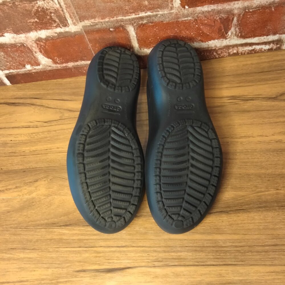 Crocs Womens Mary Jane Size 8 Slip On Black Flats - Picture 5 of 8